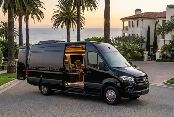 South Bay Transportation Services executive sprinter van for luxury group travel and private events.